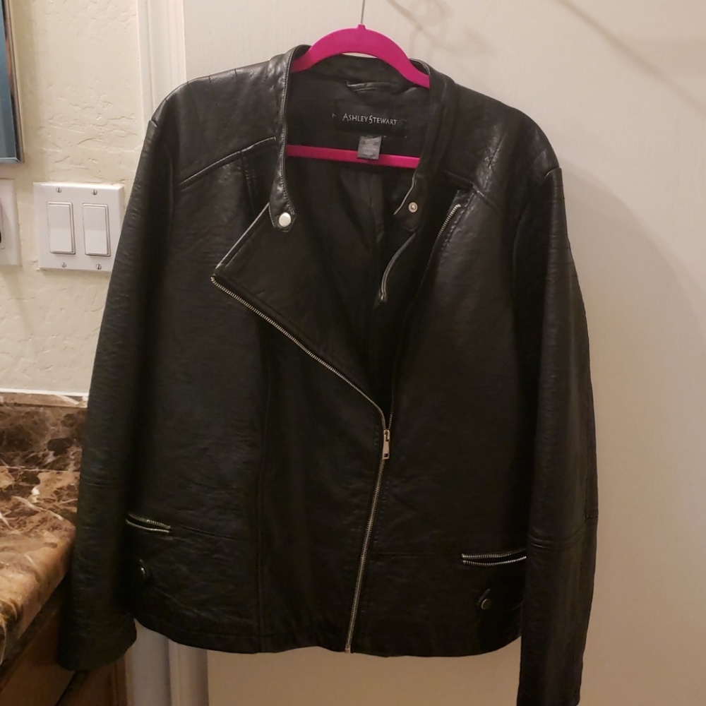 Ashley Stewart  faux  leather jacket